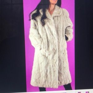 White Tourmaline Silver MINK fur coat sz M-L